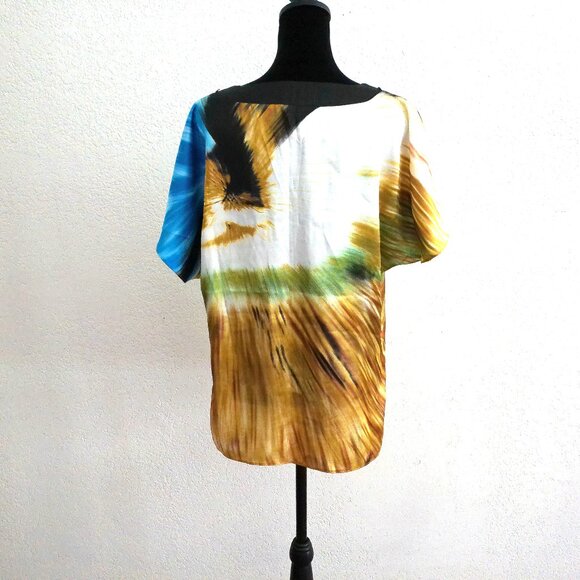 Madison Paige, Multi color abstract short sleeves shirt, - Picture 5 of 7